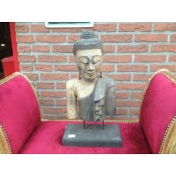 houten Mandalay-Boeddha buste uit Thailand