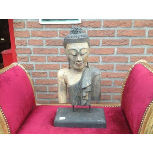 houten Mandalay-Boeddha buste uit Thailand
