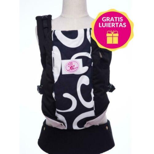 Ergonomische draagzak zwart + Gratis luiertas voor 49,95