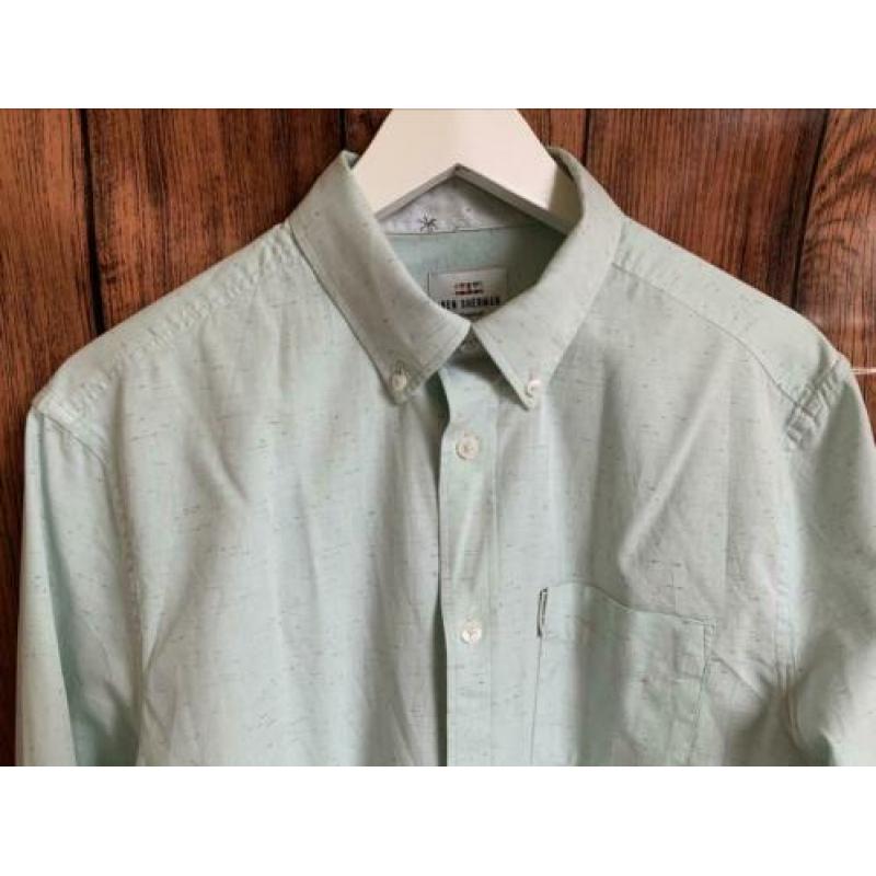 Zgan gaaf mint groen overhemd van Ben Sherman (Maat M)