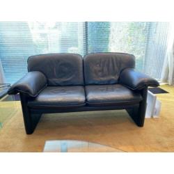 JORI design bankstel zwart leer 2,5 zits