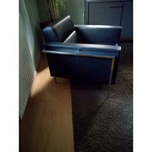 2x zwart leren Harvink fauteuil "Kadanz"