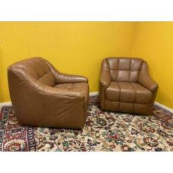 L_ vintage fauteuil stoel leder space age