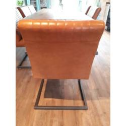 Cognac kleurige industriële eetkamer stoelen