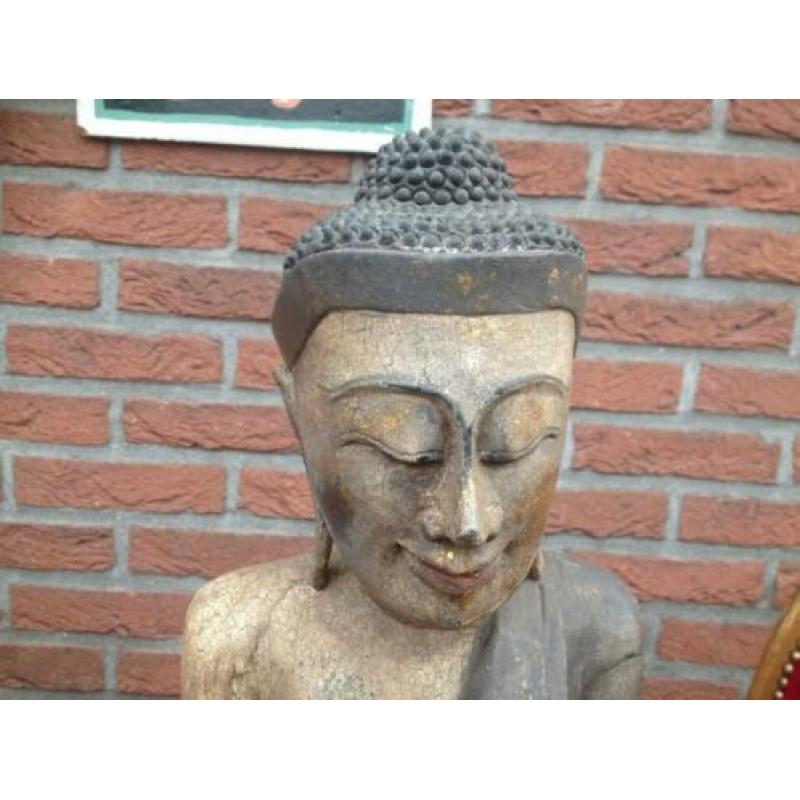 houten Mandalay-Boeddha buste uit Thailand