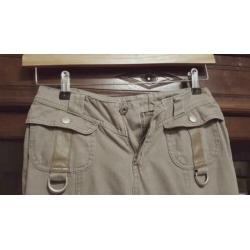 Taupe flared jeans met leer maat 27
