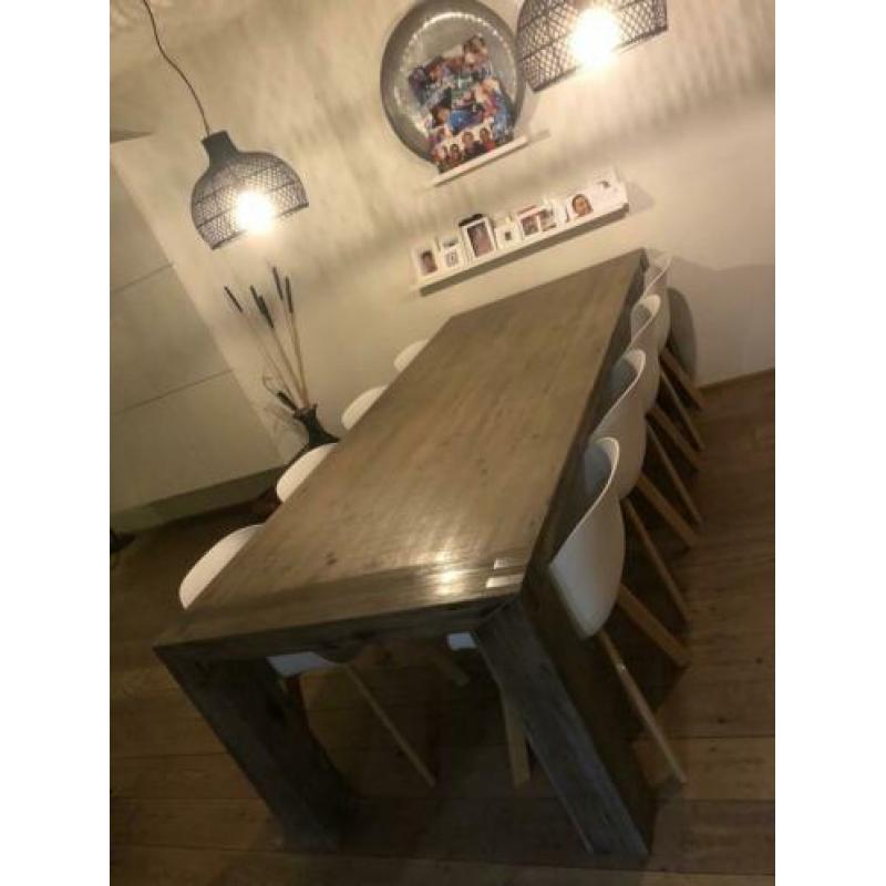 Mooie eikenhouten eettafel 250 x 105 cm