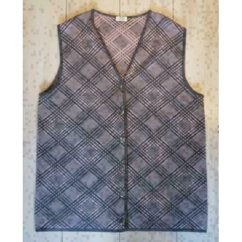 Atelier GJ creation roze met grijs geruit bodywarmer maat XL