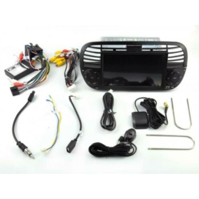 navigatie fiat 500 2010 carkit touchscreen android 9 zwart