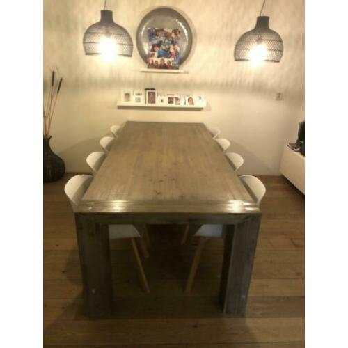 Mooie eikenhouten eettafel 250 x 105 cm