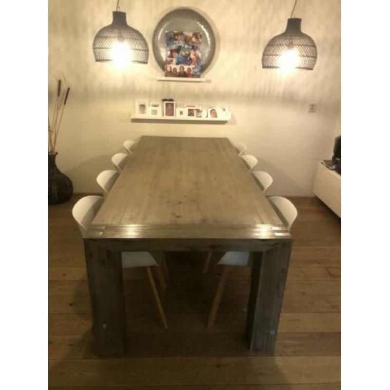 Mooie eikenhouten eettafel 250 x 105 cm