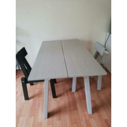 Piet Hein Eek voor ikea grijze eettafel 135x80 cm industriel
