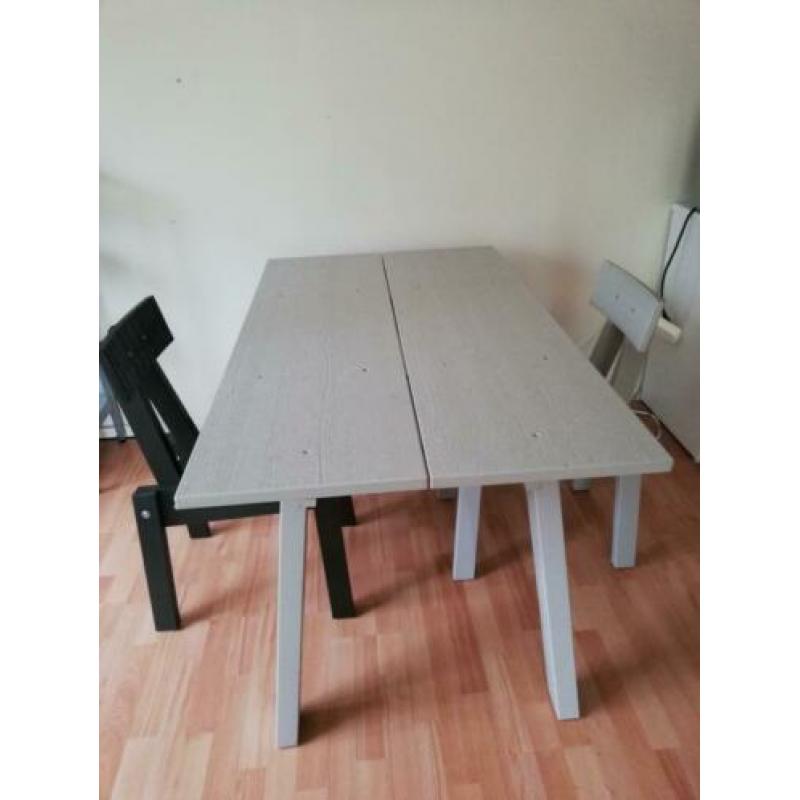 Piet Hein Eek voor ikea grijze eettafel 135x80 cm industriel