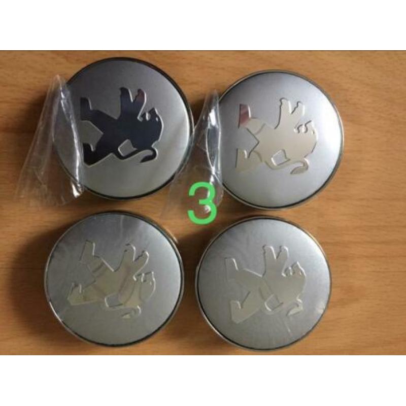 Naafdoppen Peugeot naafkappen 60 mm