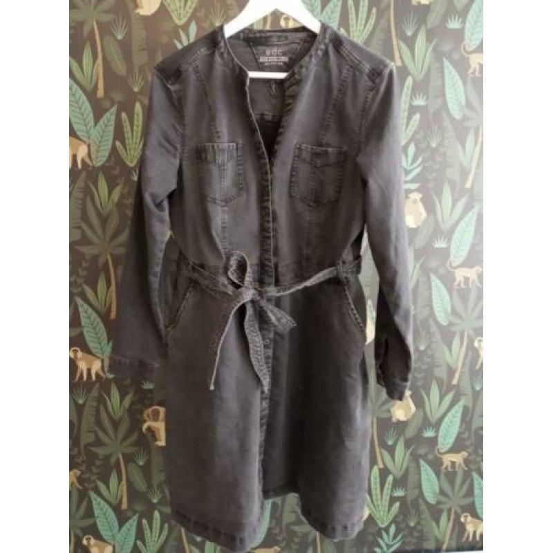 Zwartgrijs denim jurk met ceintuur ESPRIT EDC maat 42 XL