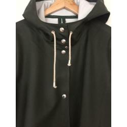 Stutterheim luxe donkergroene A lijn regenjas maat L