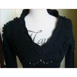 ZGAN design zwarte mohair trui van ONLY maat S
