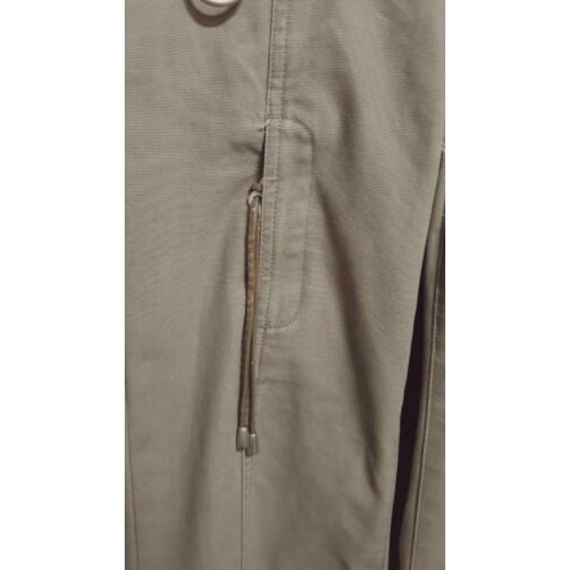 Taupe flared jeans met leer maat 27