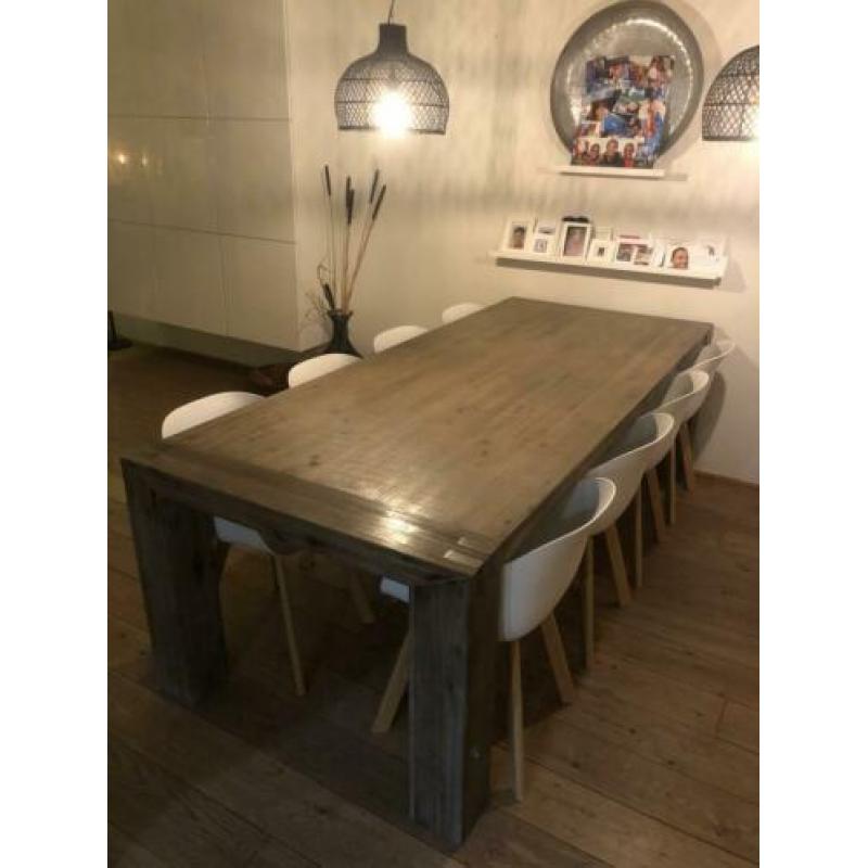 Mooie eikenhouten eettafel 250 x 105 cm