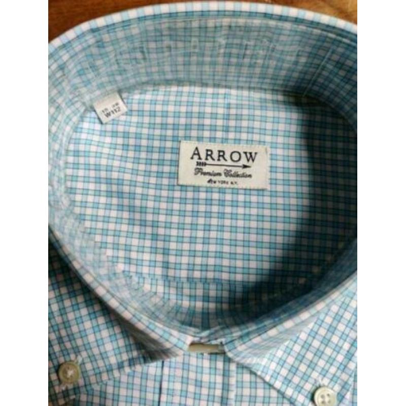 Arrow geruit overhemd korte mouwen Maat 38 W112 shirt