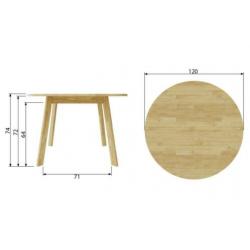Woood Disc eiken eettafel 120 cm