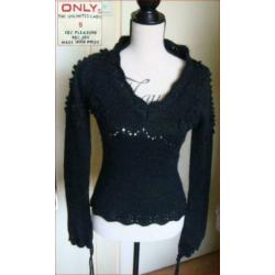 ZGAN design zwarte mohair trui van ONLY maat S