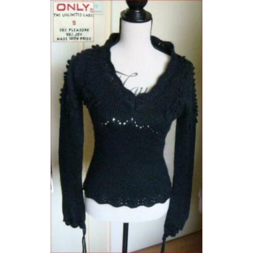 ZGAN design zwarte mohair trui van ONLY maat S