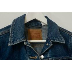 Donkerblauwe denim Levi’s jas spijkerjas maat S 36 vintage