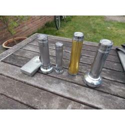 5 maal oude vintage metaal chroom zaklamp