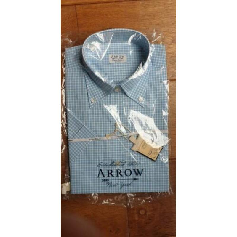 Arrow geruit overhemd korte mouwen Maat 38 W112 shirt
