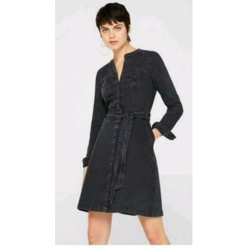 Zwartgrijs denim jurk met ceintuur ESPRIT EDC maat 42 XL