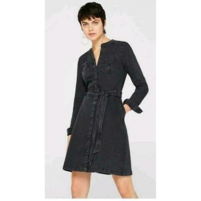 Zwartgrijs denim jurk met ceintuur ESPRIT EDC maat 42 XL