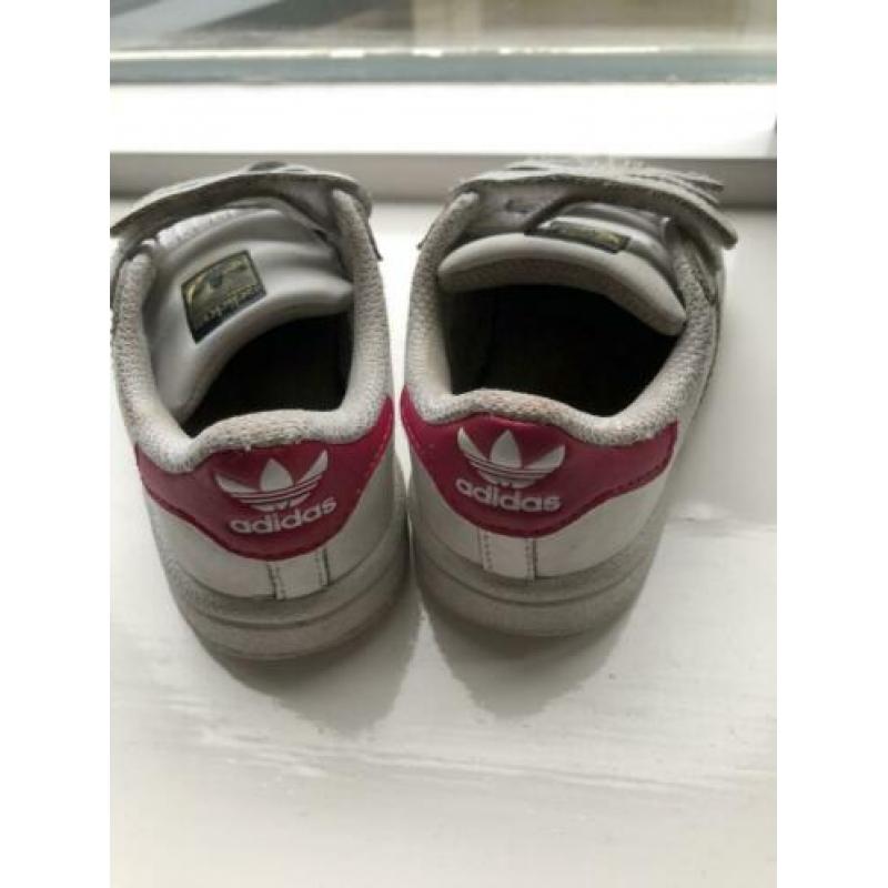Adidas wit met donkerroze maat 22