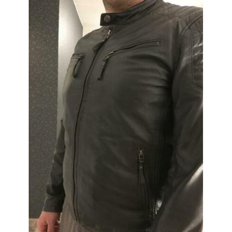 Leren jas biker maat L