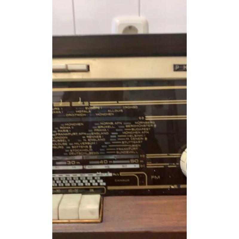 Oude Phillips bi ampli stereo gramm buizenradio
