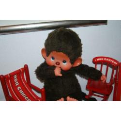 vintage oude grote monchhichi + 3 meubeltjes