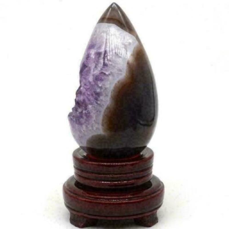 Agaat Brok Ovaal Beeld Amethyst Reiki Kristal Obelisk