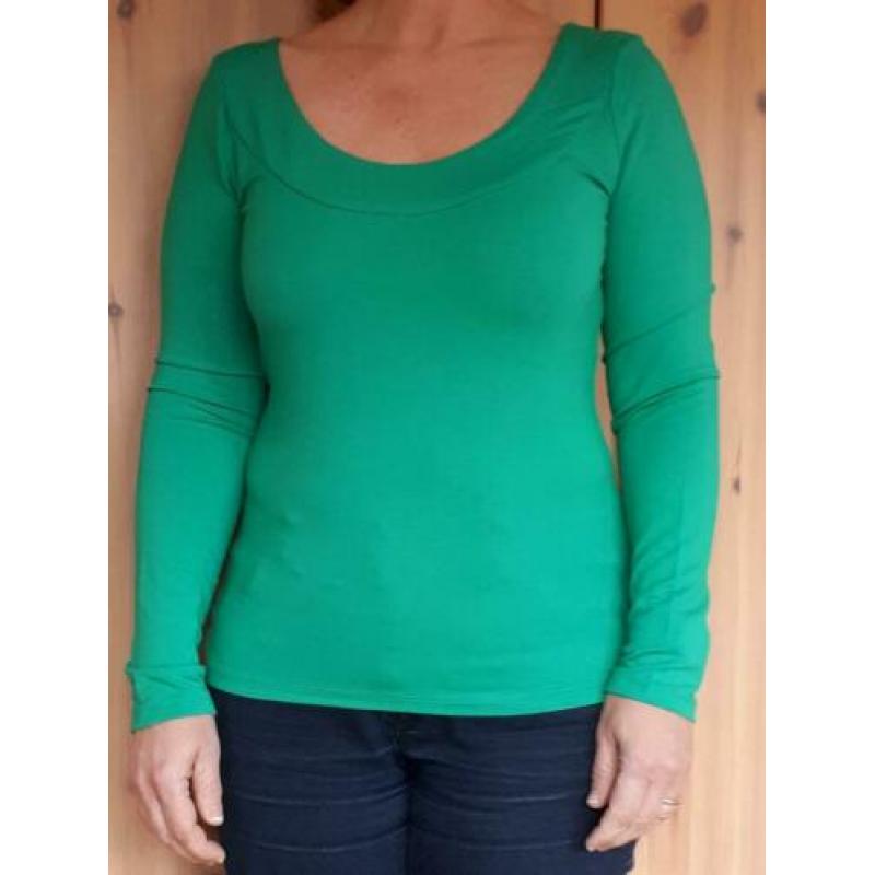 Steps groen T-Shirt met boothals maat M