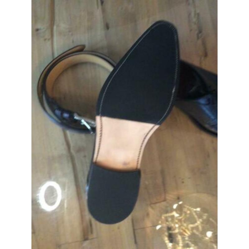 Nieuwe zwarte derby moliere calfs leer met riem mt 12 (46)