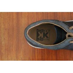 leren blauwe herensneakers KIM KAY LONDON, NIEUW!! Mt 41