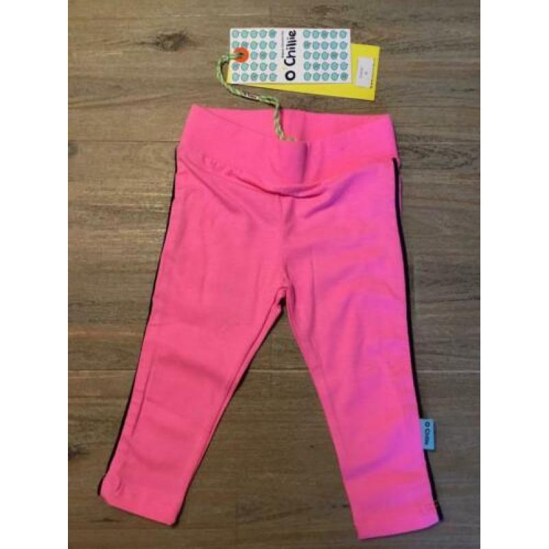 Nieuw setje O’Chillie jurkje roosjes en legging blau roze 80