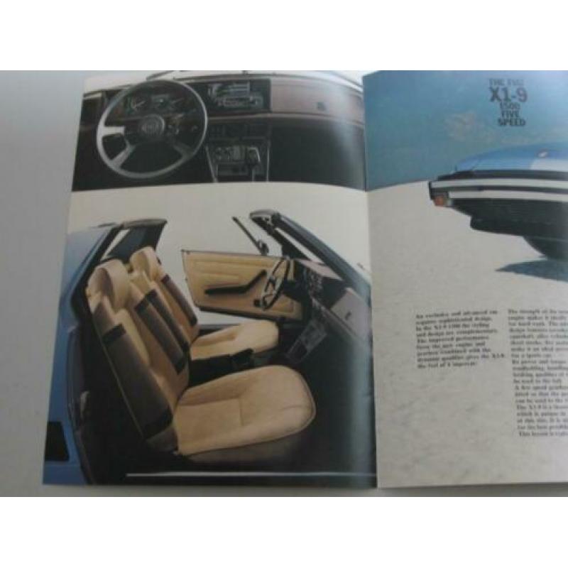 FX 038 folder Fiat X1/9 1500 nr 2.0718-6/80 Uitvouwfolder,