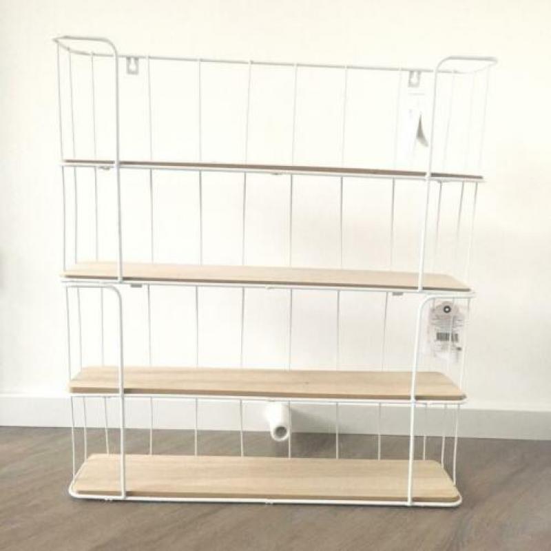 Nieuwe bakkers wand rek wit / hout