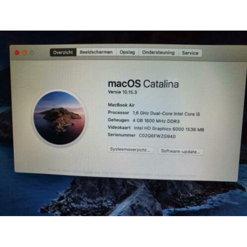 MacBook Air versie 10.15.3 13.3-inch begin 2015