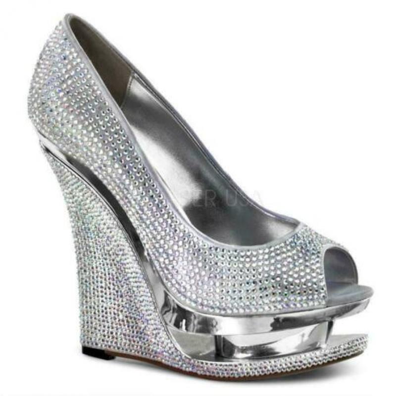 Sexy sleehakken met steentjes van pleaser Maat 38