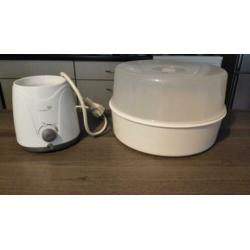 SET: flessenwarmer , magnetron flessen sterilisator en fless