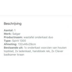 Nieuwe wastafel meubel