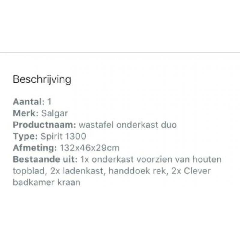 Nieuwe wastafel meubel