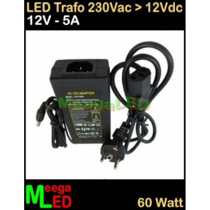 LED Trafo Voeding Adapter Driver - 230V > 12V - 5A = 60W