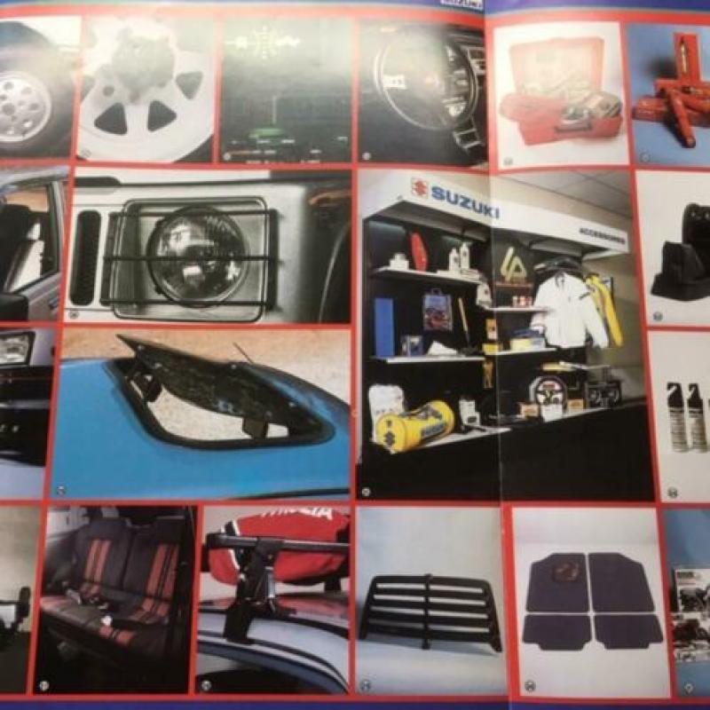 Autofolder/Brochure Suzuki Accessoires 1985 6 pagina's